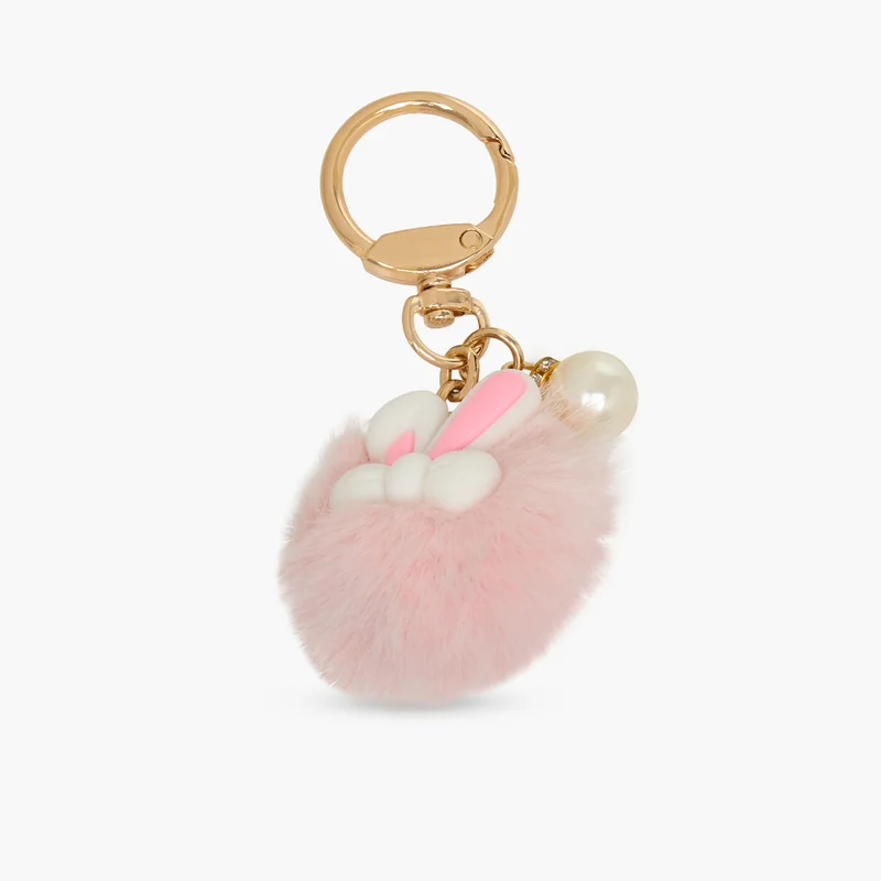 LIFESTYLE Pink Bunny Pom-Pom Keyring for Girls